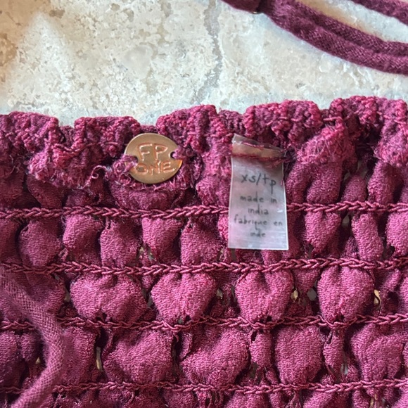 Free People XS Elegant Lace Bralette Set - Burgundy and teal - Picture 3 of 8